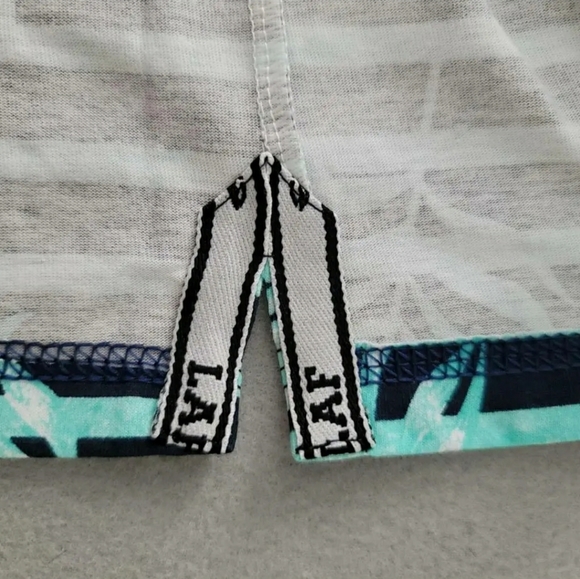 Laf Mens Polo Listrada Golf Shirt Green Tropical Short Sleeve Palm Leaves 39 New - Picture 5 of 10